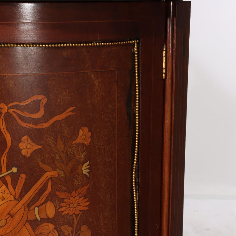 Antique French Ebonized Rosewood, Marquetry & Ormolu Curio Top Cabinet C1890
