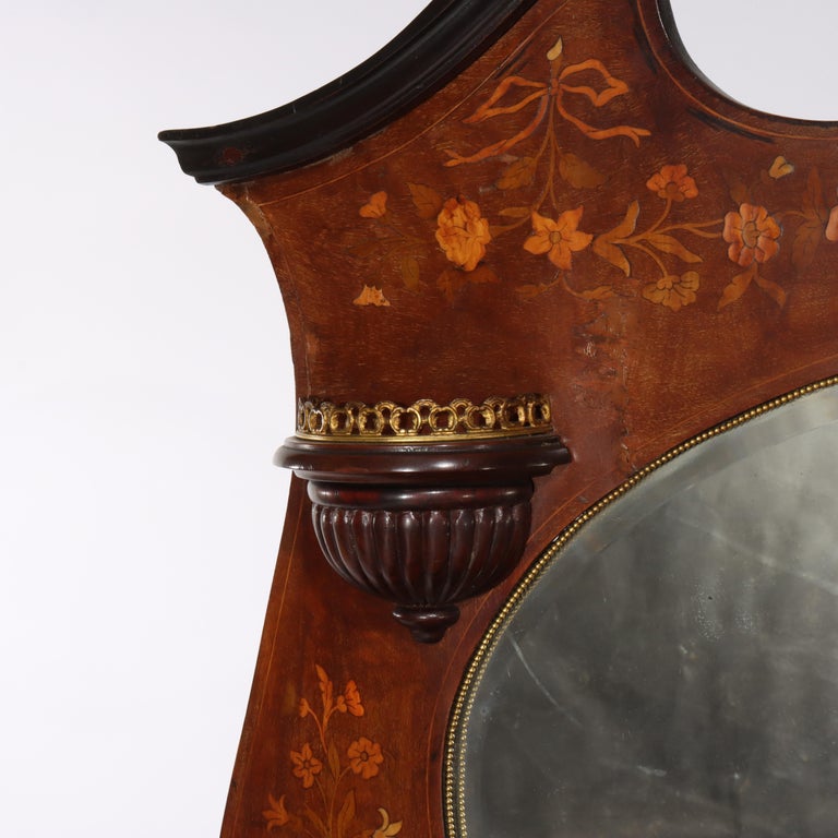 Antique French Ebonized Rosewood, Marquetry & Ormolu Curio Top Cabinet C1890
