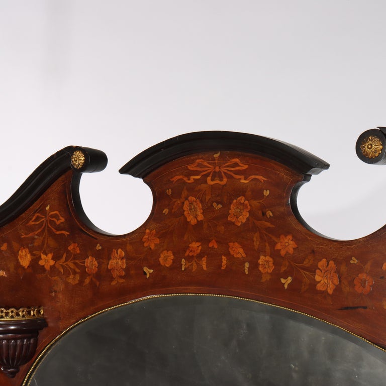 Antique French Ebonized Rosewood, Marquetry & Ormolu Curio Top Cabinet C1890
