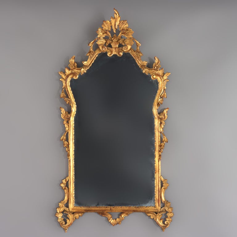 Pair of Antique French Louis XIV Gilt Wood Mirrors C1920