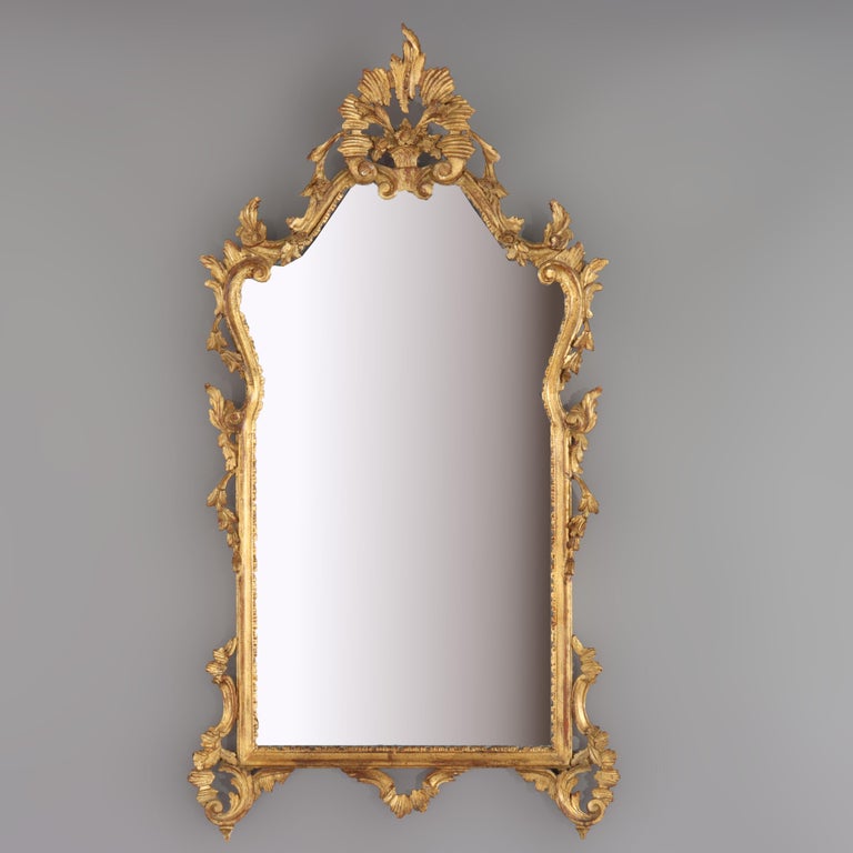 Pair of Antique French Louis XIV Gilt Wood Mirrors C1920