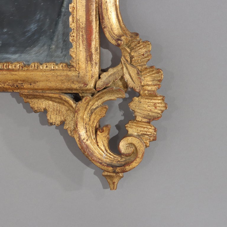 Pair of Antique French Louis XIV Gilt Wood Mirrors C1920