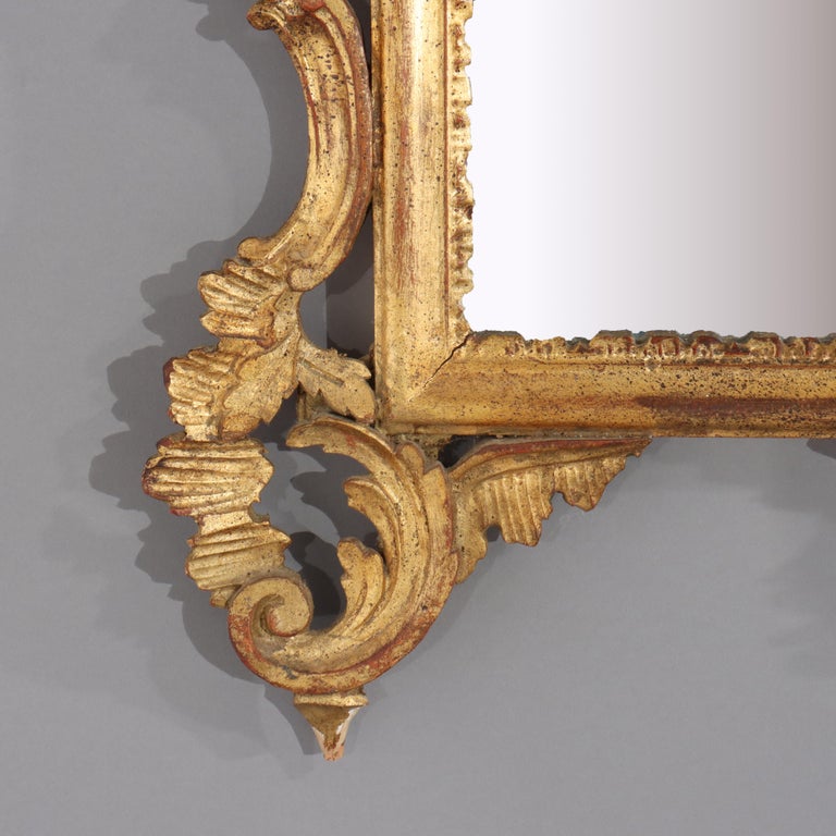 Pair of Antique French Louis XIV Gilt Wood Mirrors C1920
