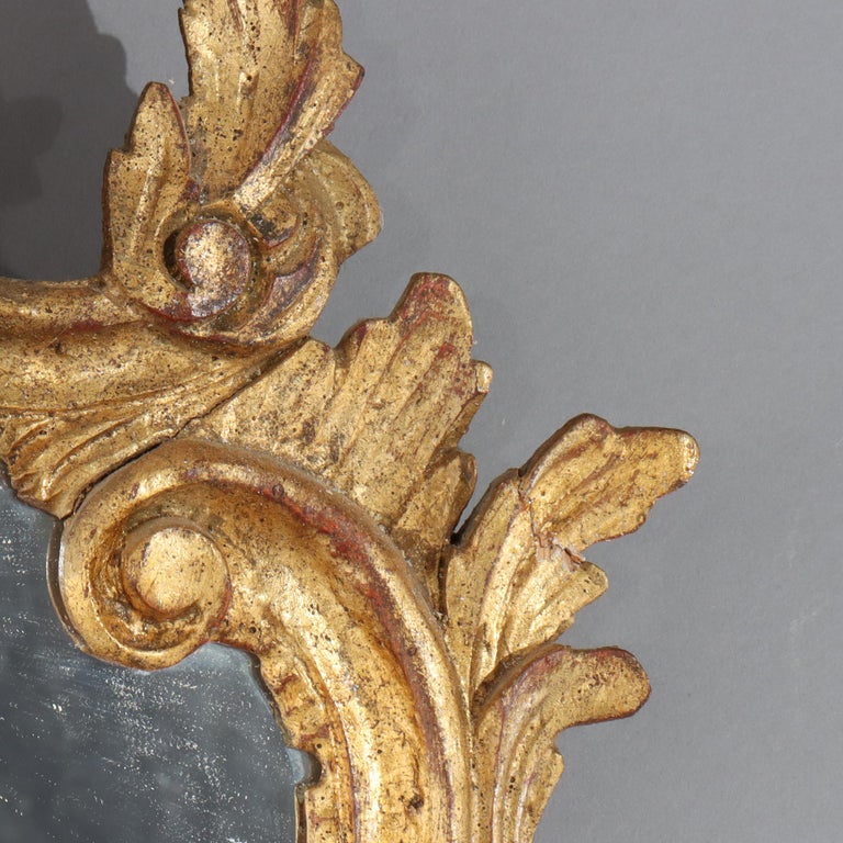 Pair of Antique French Louis XIV Gilt Wood Mirrors C1920