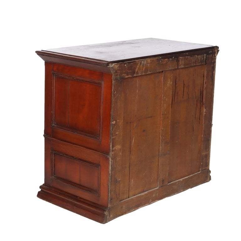 Antique Mahogany 22 Drawer Country Store Spool Cabinet C1900