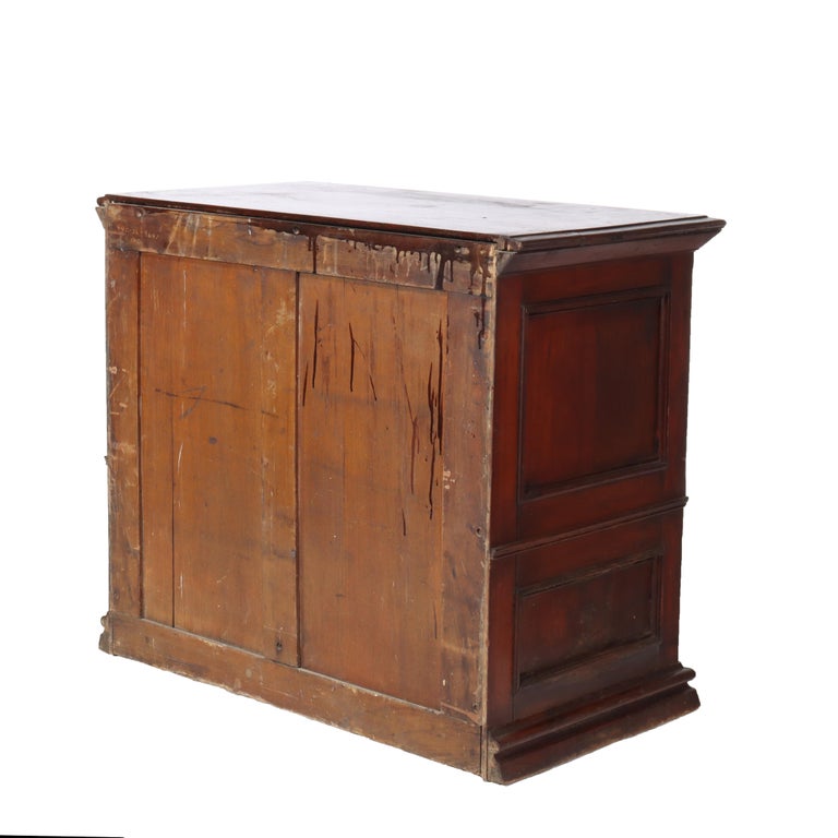 Antique Mahogany 22 Drawer Country Store Spool Cabinet C1900