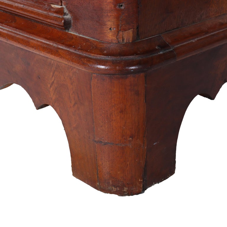 Antique Victorian Carved Flame Mahogany Five Drawer Chest C1880