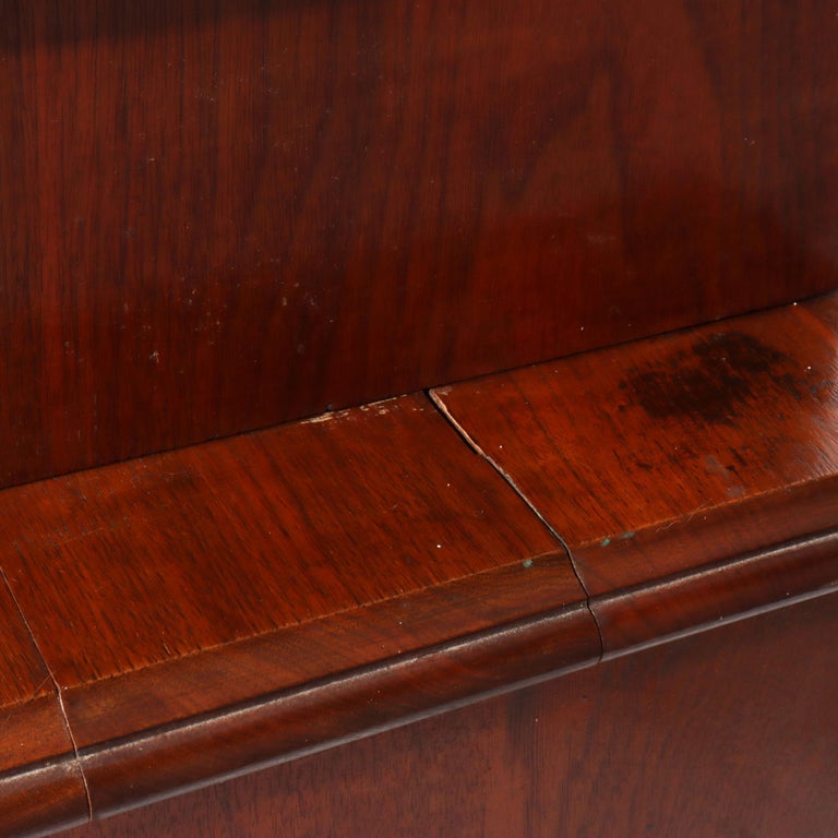 Antique Victorian Carved Flame Mahogany Five Drawer Chest C1880