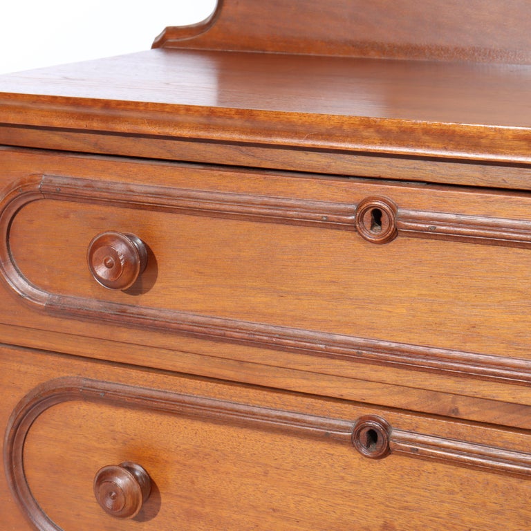Antique Victorian Walnut Three Drawer Commode C1890