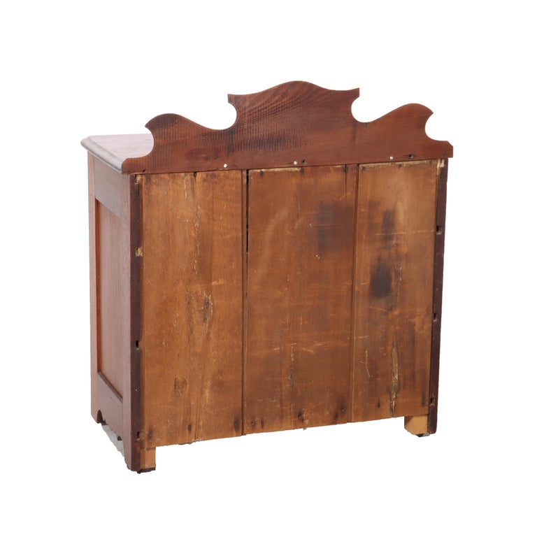 Antique Victorian Walnut Three Drawer Commode C1890