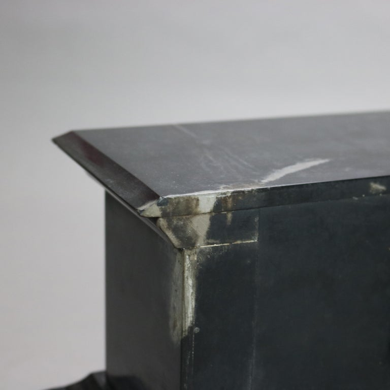 Antique Neoclassical Slate Mantle Clock with Open Escapement, c1890