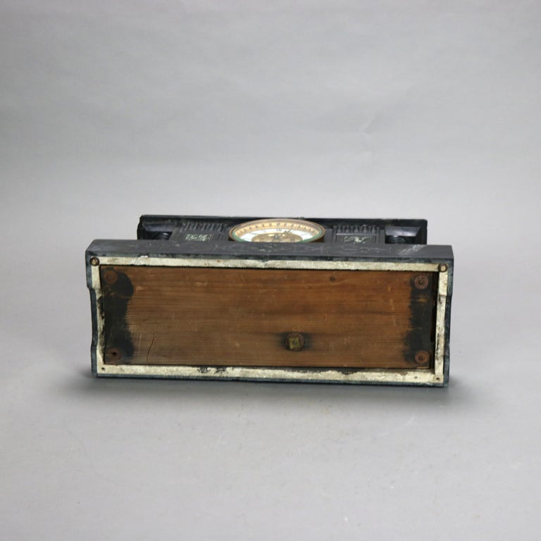 Antique Neoclassical Slate Mantle Clock with Open Escapement, c1890