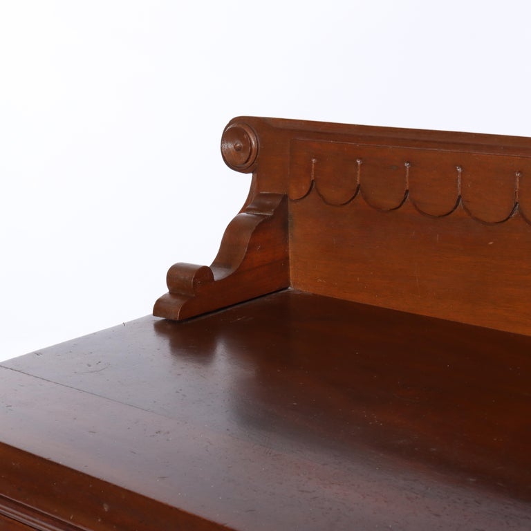 Antique Eastlake Chip Carved Walnut Three Drawer Washstand C1890