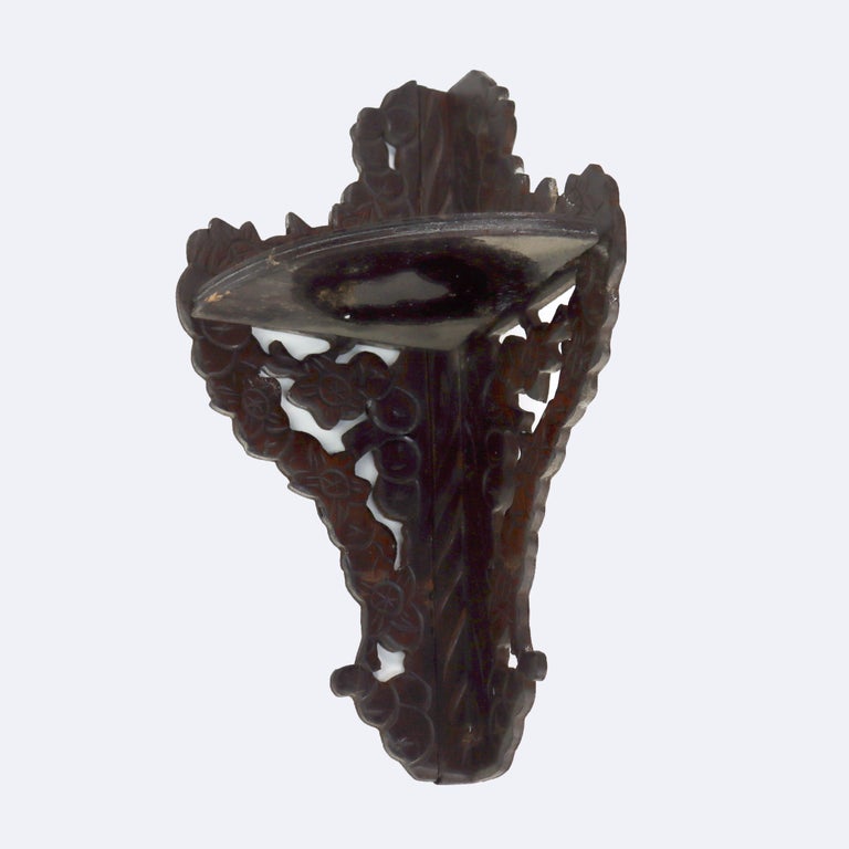Seven Antique Black Forest Carved Walnut Pieces C1890