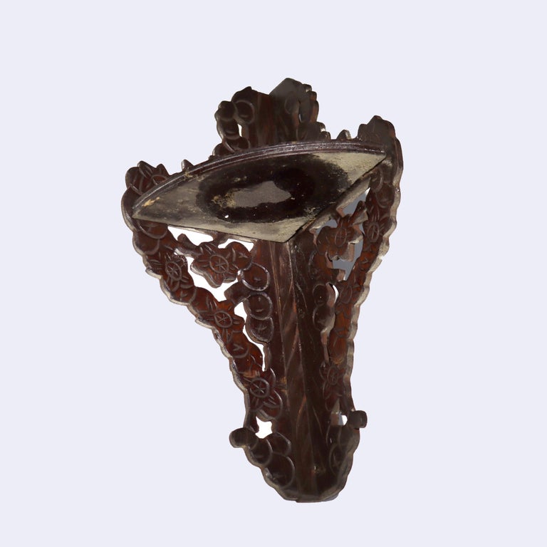 Seven Antique Black Forest Carved Walnut Pieces C1890