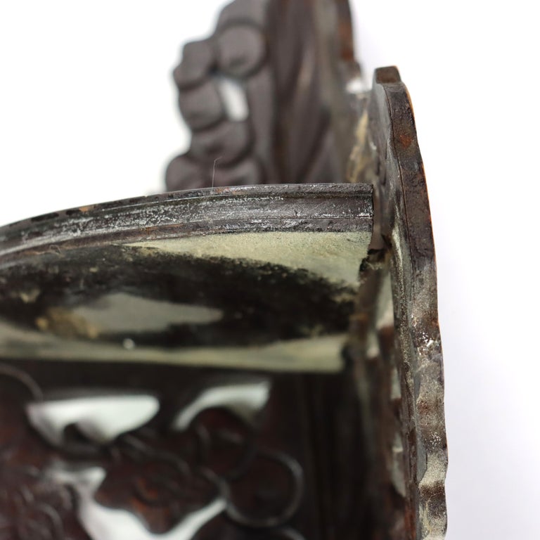 Seven Antique Black Forest Carved Walnut Pieces C1890