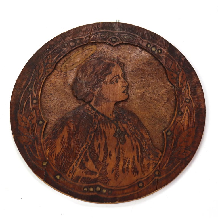 Seven Antique Black Forest Carved Walnut Pieces C1890