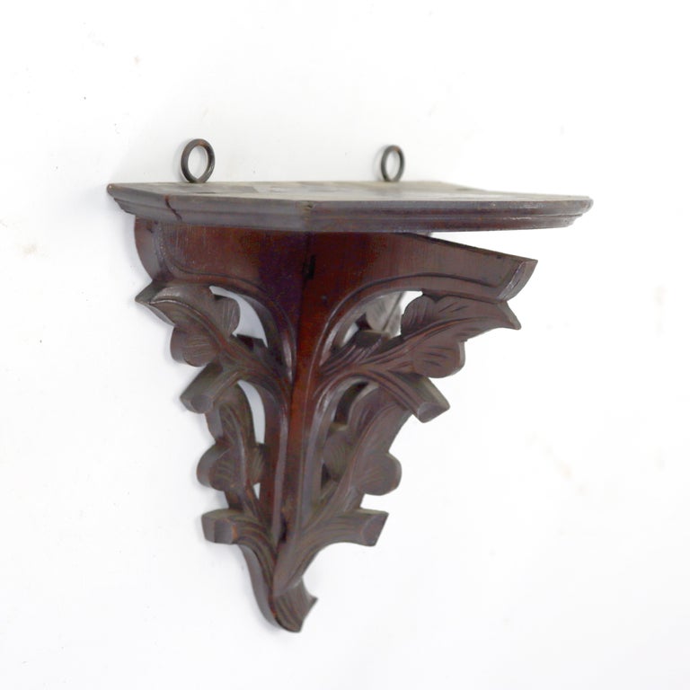 Seven Antique Black Forest Carved Walnut Pieces C1890