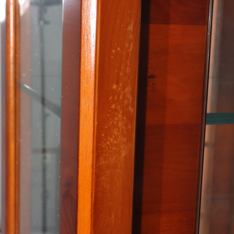 Antique Mahogany & Satinwood Two Door Five Drawer China Cabinet C1920