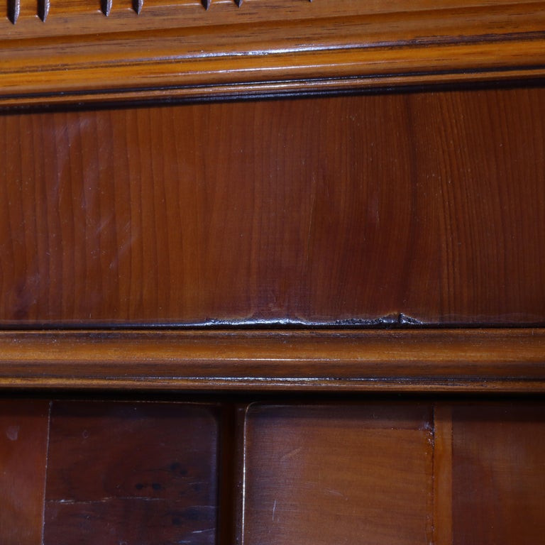 Antique Mahogany & Satinwood Two Door Five Drawer China Cabinet C1920