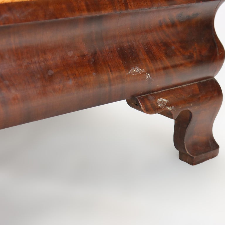 Antique American Empire Classical Flame Mahogany Footstool C1840