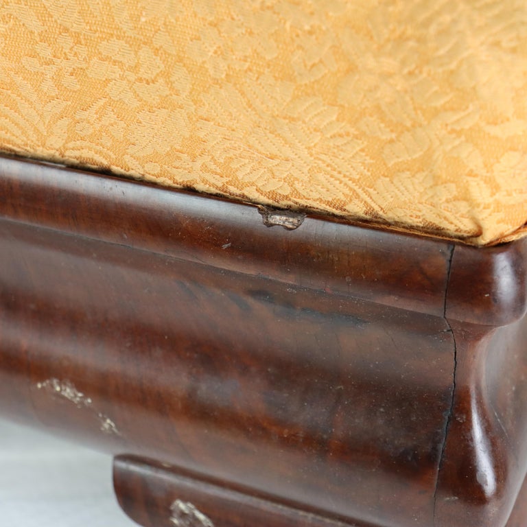 Antique American Empire Classical Flame Mahogany Footstool C1840