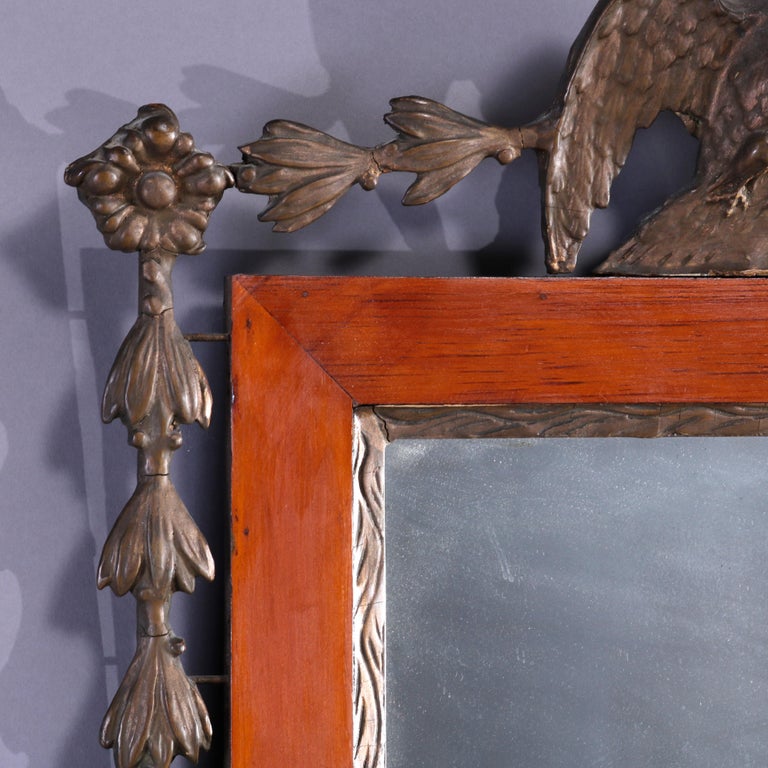 Antique Federal Figural Eagle Giltwood Wall Mirror circa 1840