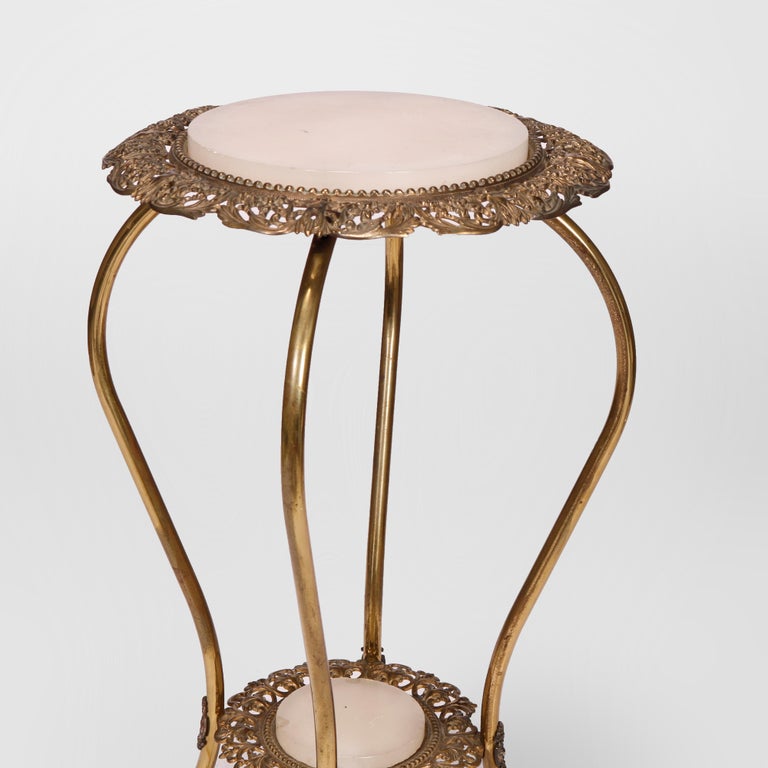 Antique French Bronzed Metal & Onyx Fern Stand, Circa 1890