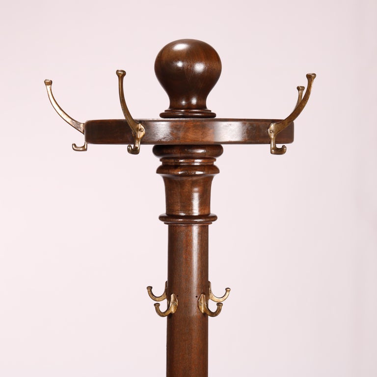 Antique Arts & Crafts Mahogany Hall Hat Rack circa 1910