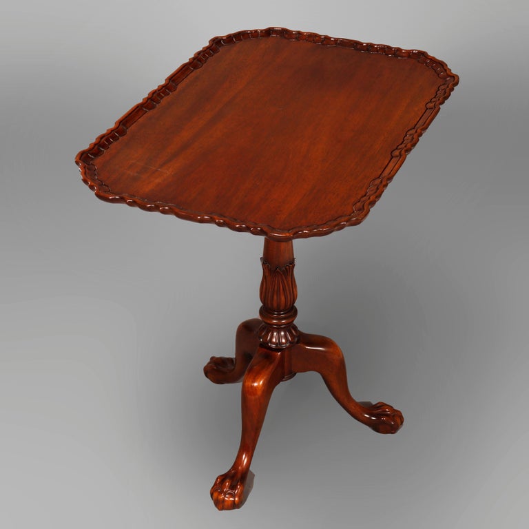 Antique Chippendale Mahogany Tilt-Top Table Circa 1930