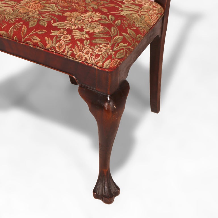 Six Antique Chippendale Style Mahogany Slat Back Dining Chairs, c1930