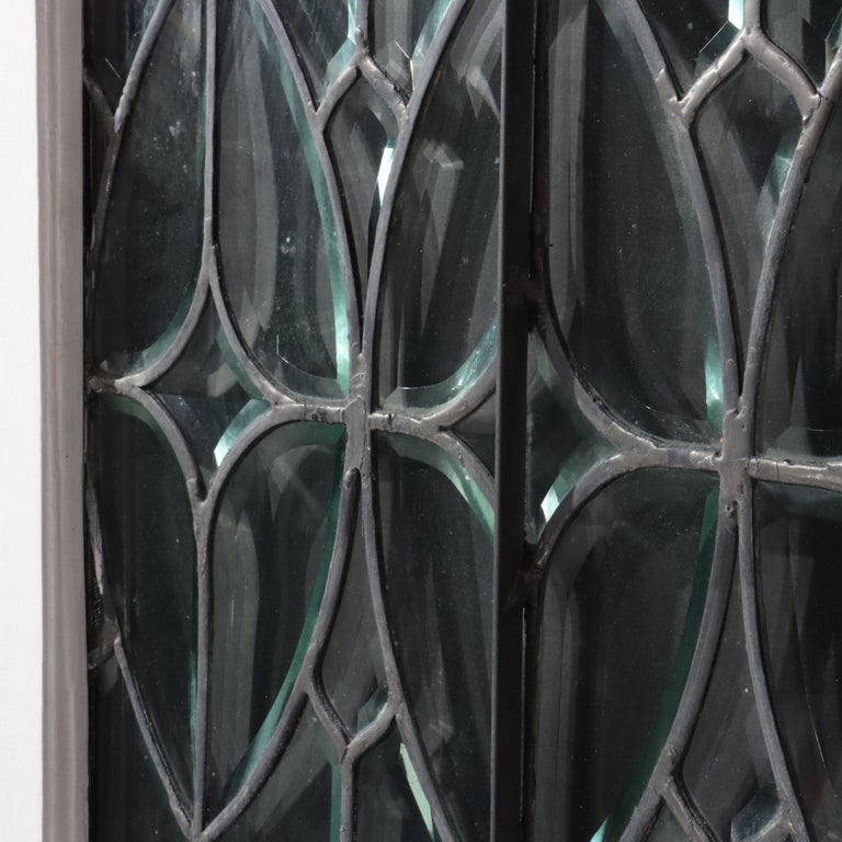 Antique Arts & Crafts Beveled Leaded & Beveled Glass Window C1920
