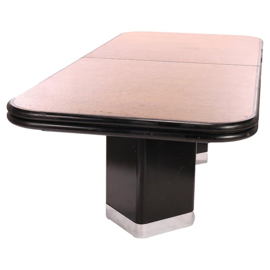 Mid-Century Modern Ebonized & Birdseye Maple Banquet or Conference Table, c1960