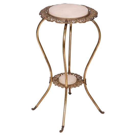 Antique French Bronzed Metal & Onyx Fern Stand, Circa 1890