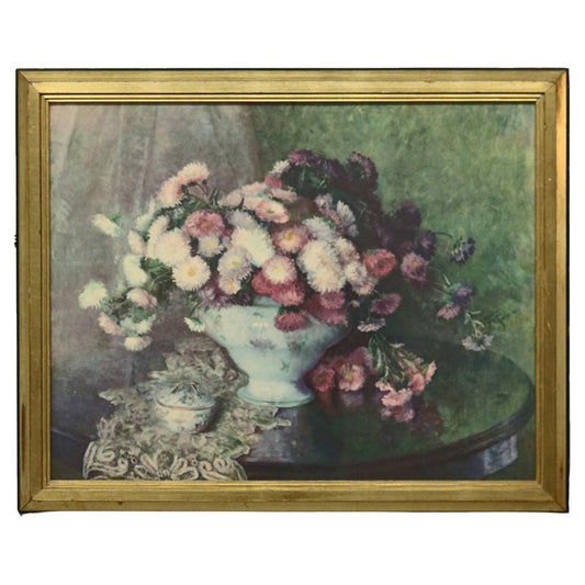 Vintage Floral Still Life Print 20th C