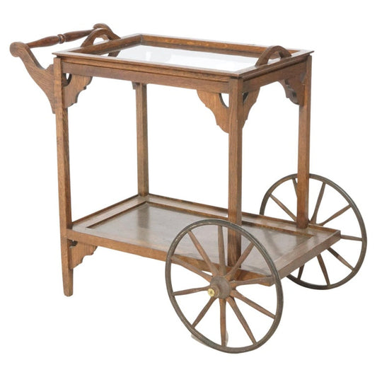 Antique Arts & Crafts Mission Oak Tea Serving Cart, circa 1910