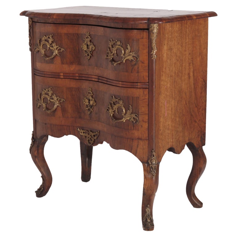 Antique Italian Kingwood, Satinwood & Burl Chest with Ormolu Mounts Late 18th C