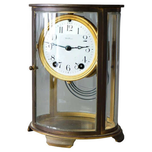 Antique Seth Thomas Oval Mantel Clock with Crystal Case