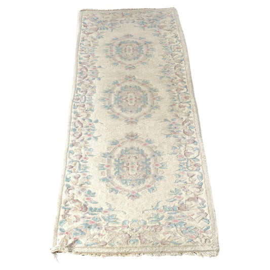Oushak Style Turkish Oriental Long Rug Runner Wool Rug 20th C