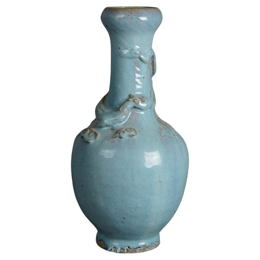 Antique Chinese Figural Art Pottery Dragon Vase C1920