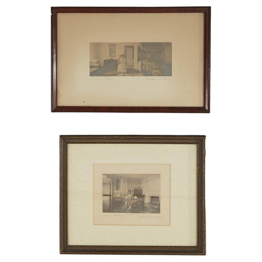 Antique Wallace Nutting Prints, ‘Lady Arabecca” & “A Fine Effect" Interior C1920