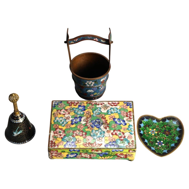Four Antique Miscellaneous Chinese Cloisonne Enameled Items C1920