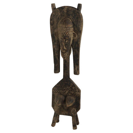 Vintage African Ethnographic Carved Wood Goddess of Fertility C1960