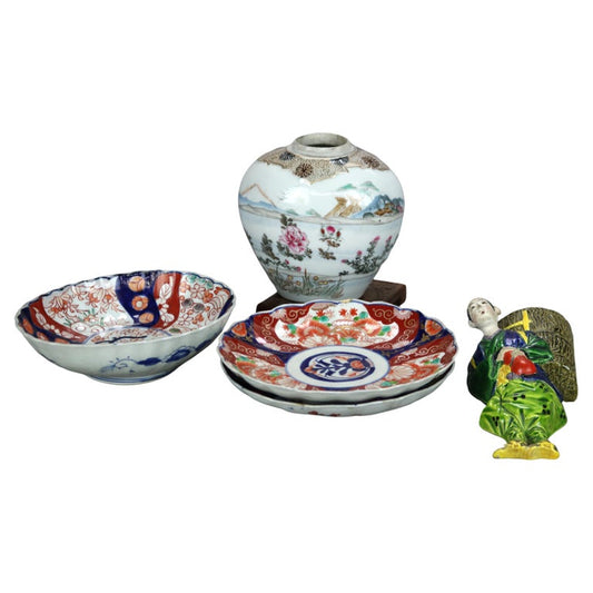 Six Miscellaneous Japanese & Chinese Items Including Imari Porcelain