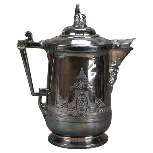 Antique Silver Plated Insulated Water Pitcher C1890