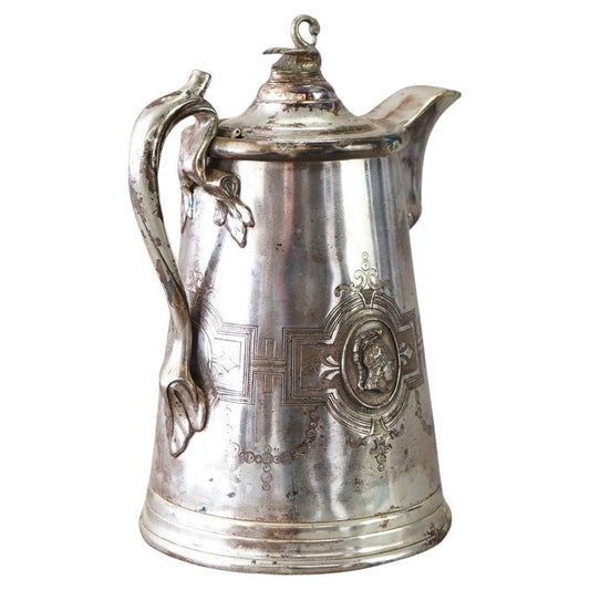 Antique Figural & Footed Rogers Smith Silver Plated Pitcher C1890