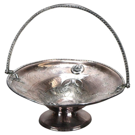 Antique Figural Silver Plated Fruit Bowl C1890