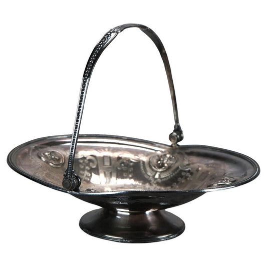 Antique Figural Silver Plated Fruit Bowl C1890