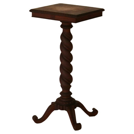 RJ Horner Arts and Crafts Oak Barley Twist Sculpture/Plant Pedestal C1920