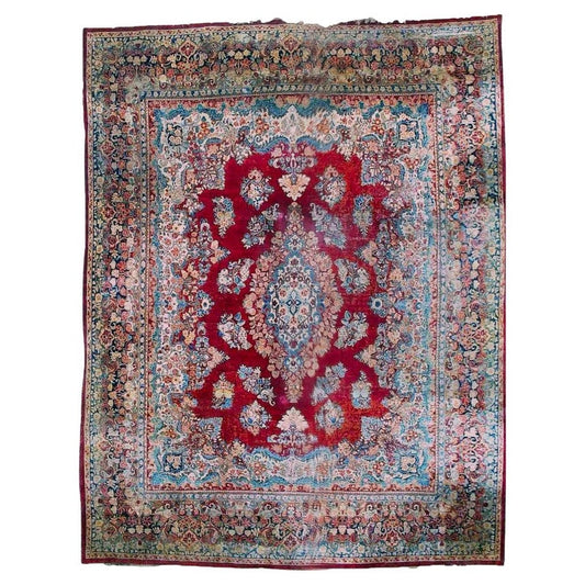 Oversized Antique Persian Sarouk Wool Rug C1920